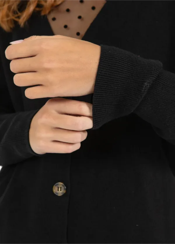 CC Heart Strik Cardigan Sort - Image 6